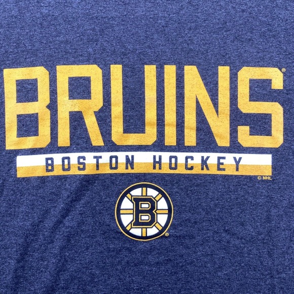 NWT Champion Mens Bruns Boston Hockey Gray Crew Neck T-Shirt Gray Yellow Medium - Picture 2 of 9